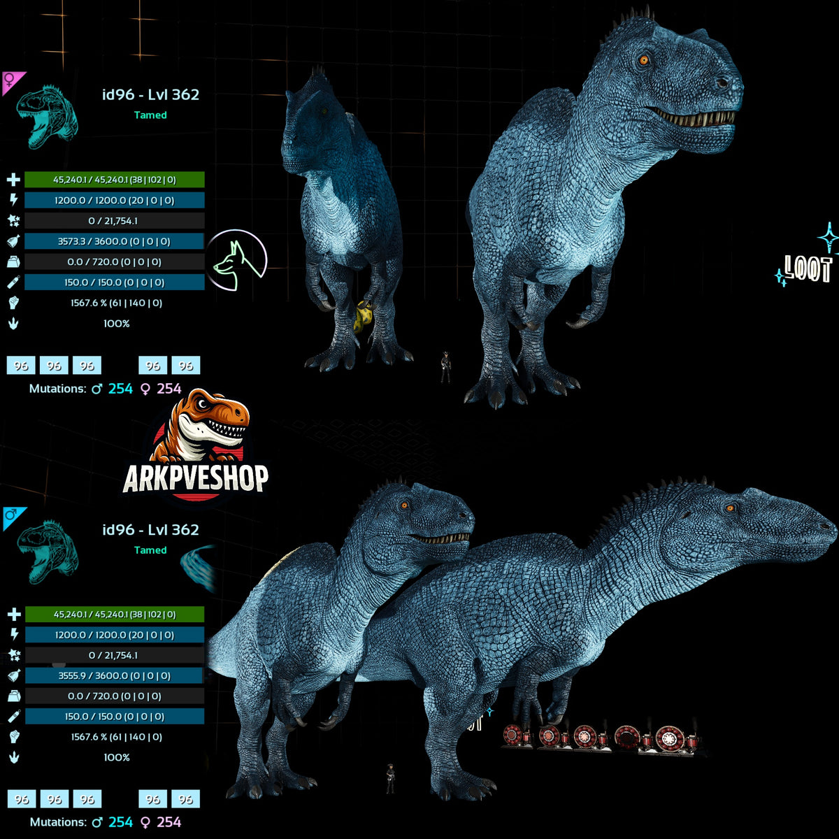 Acrocanthosaurus Acro 1567.6% Melee Damage