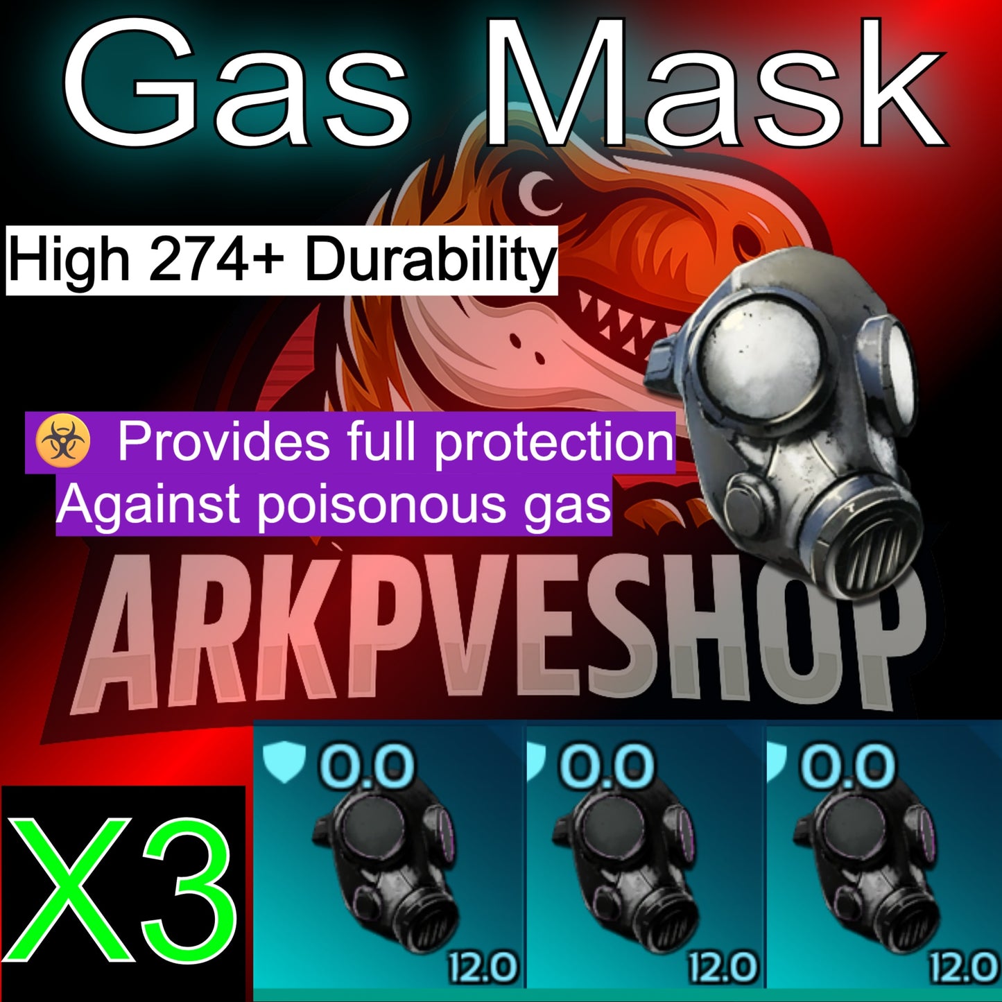 Gas Mask High 274+ Durability x3