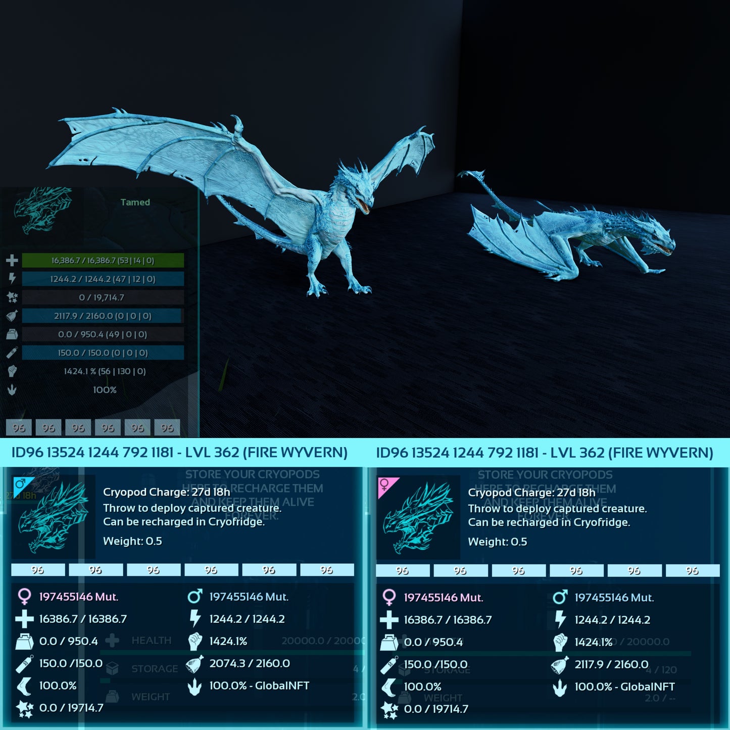Fire Wyvern Max Level 362 / TOP STATS / Solids