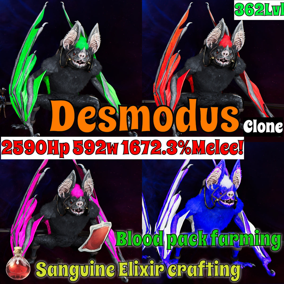 Desmodus 1672.3% Melee Clone