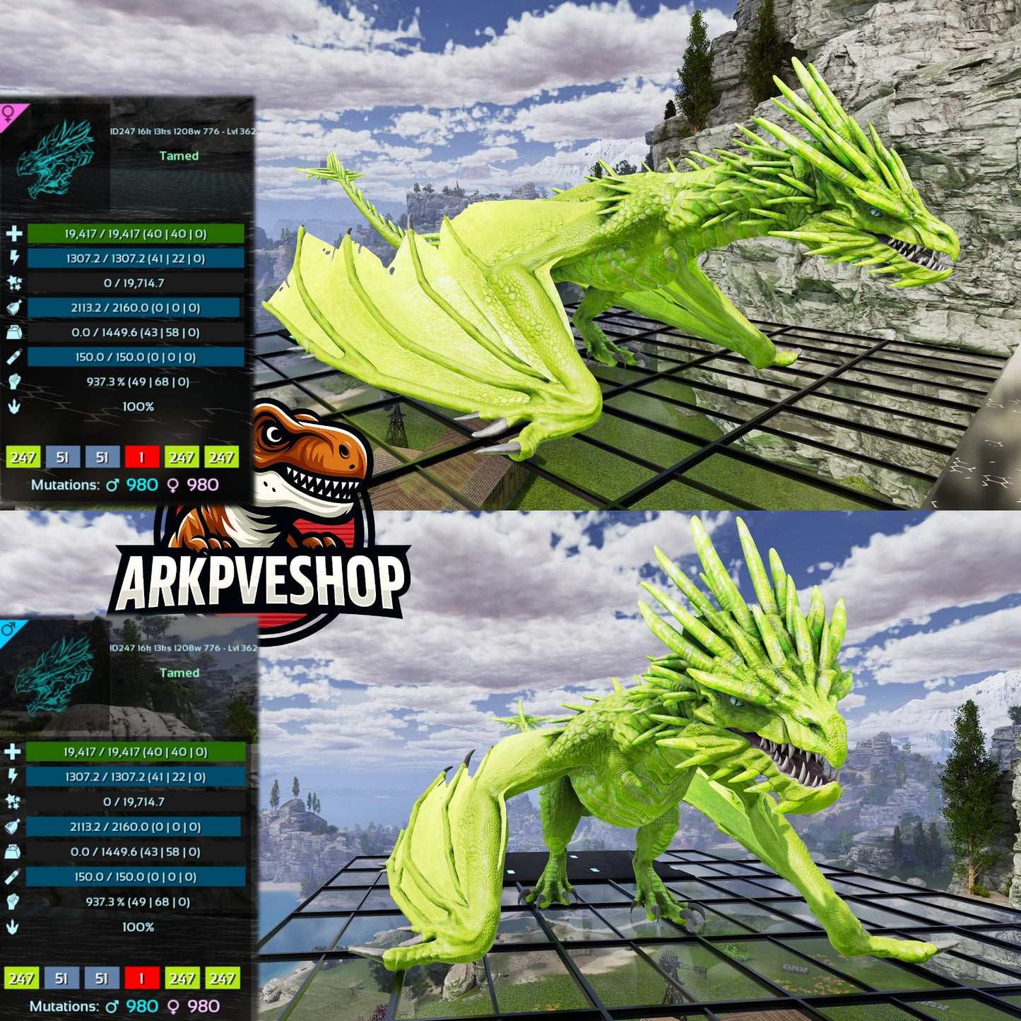 Ice Wyvern 362Lvl Imprinted Many Colours