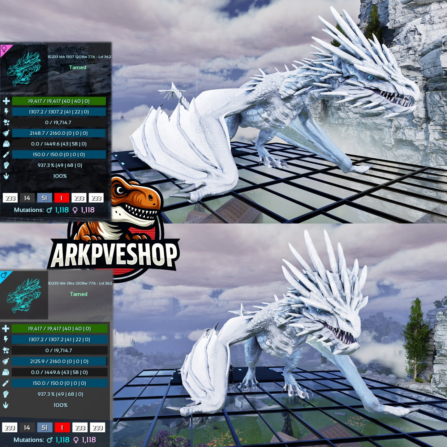 Ice Wyvern 362Lvl Imprinted Many Colours