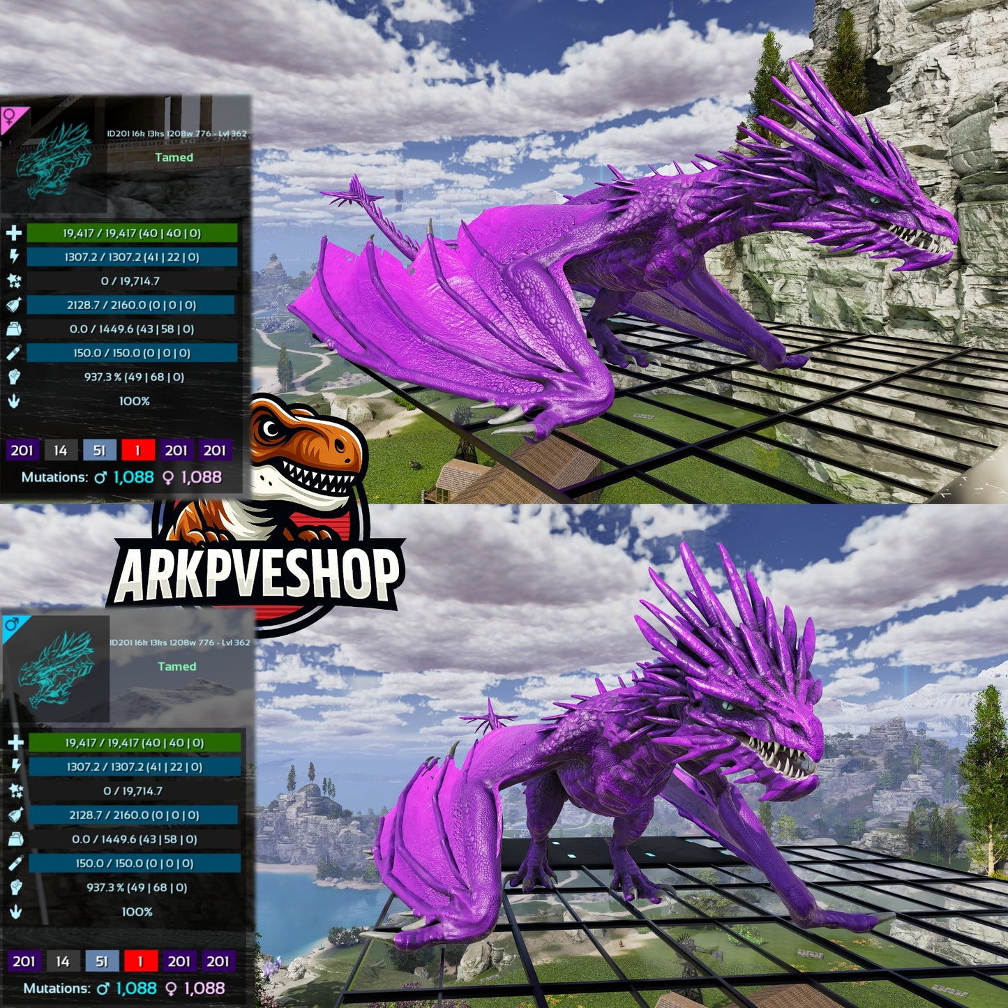 Ice Wyvern 362Lvl Imprinted Many Colours