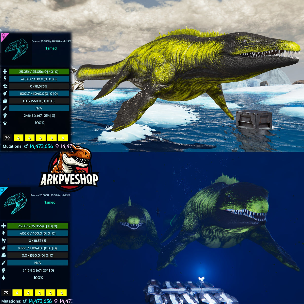 Mosasaurus 25056Hp 2416.8%melee Imprinted