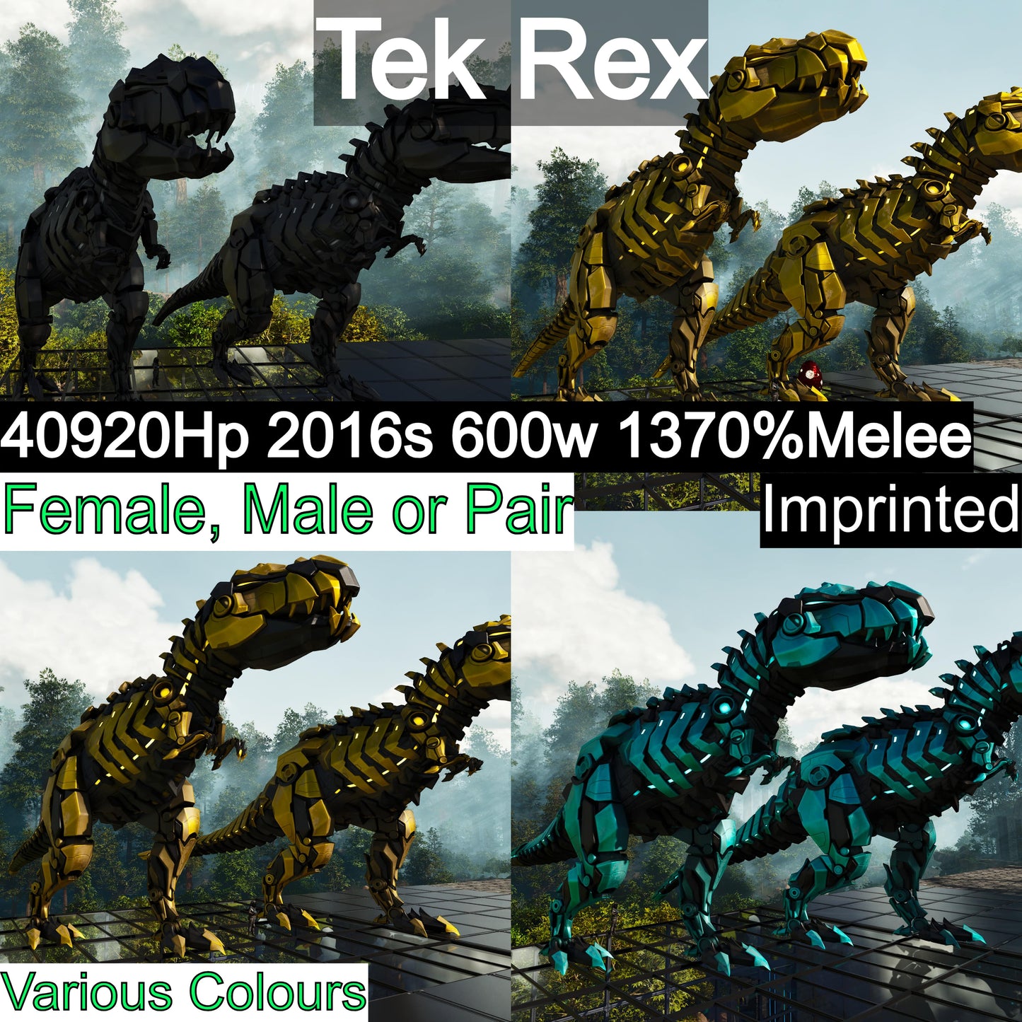 🏷️ Tek Rex 1370%Melee imprinted 🏷️