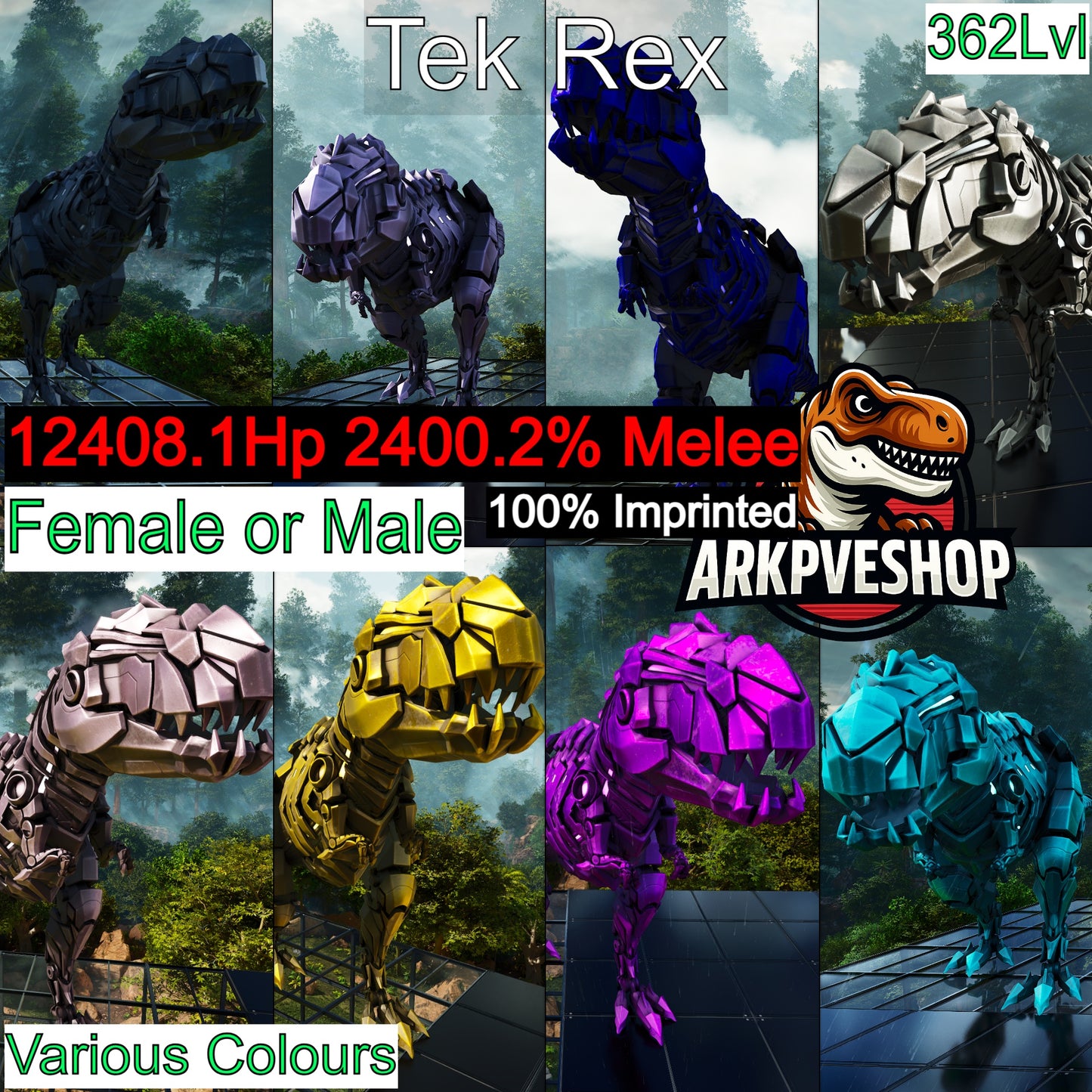 Tek Rex 2400% melee Imprinted Top Boss Stats