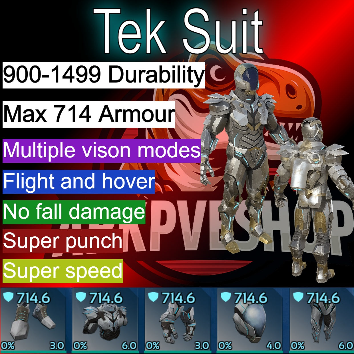 Tek Suit Max Armor 900-1499 Dura