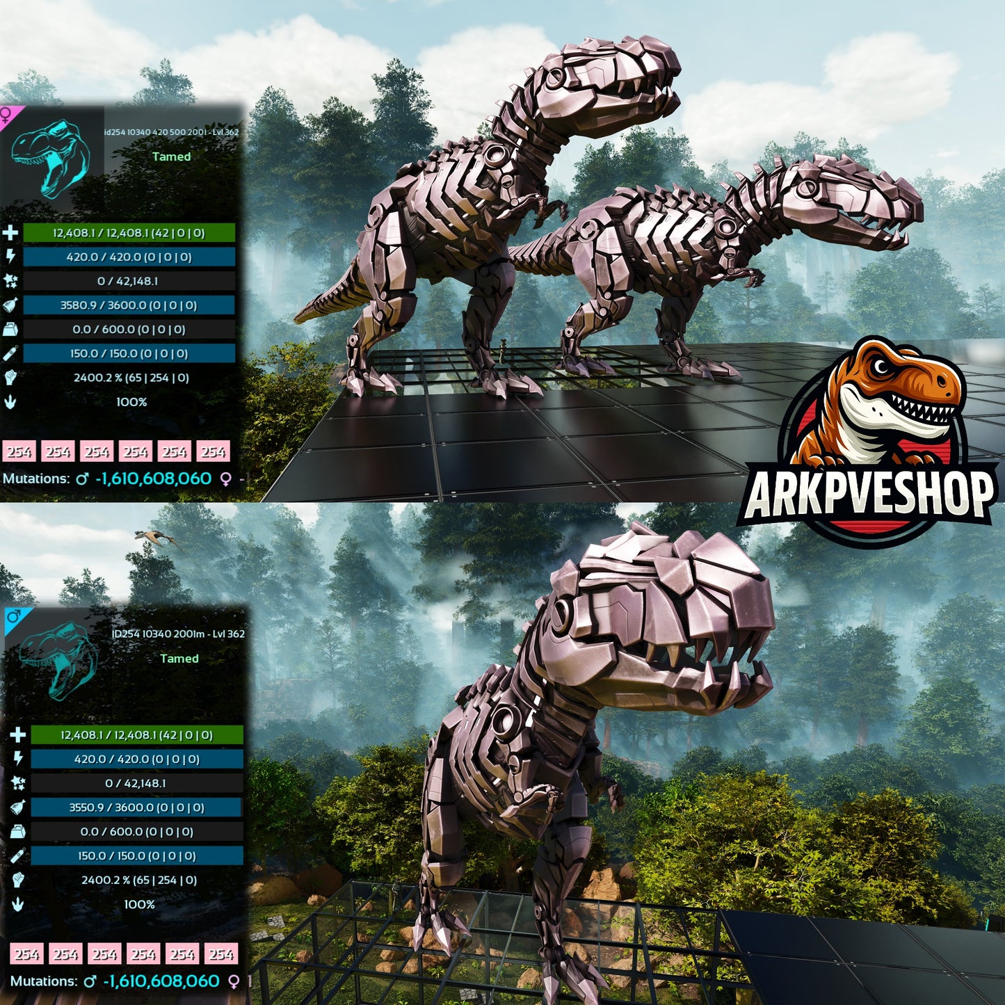 Tek Rex 2400% melee Imprinted Top Boss Stats