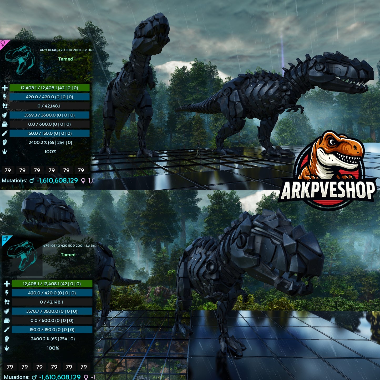 Tek Rex 2400% melee Imprinted Top Boss Stats