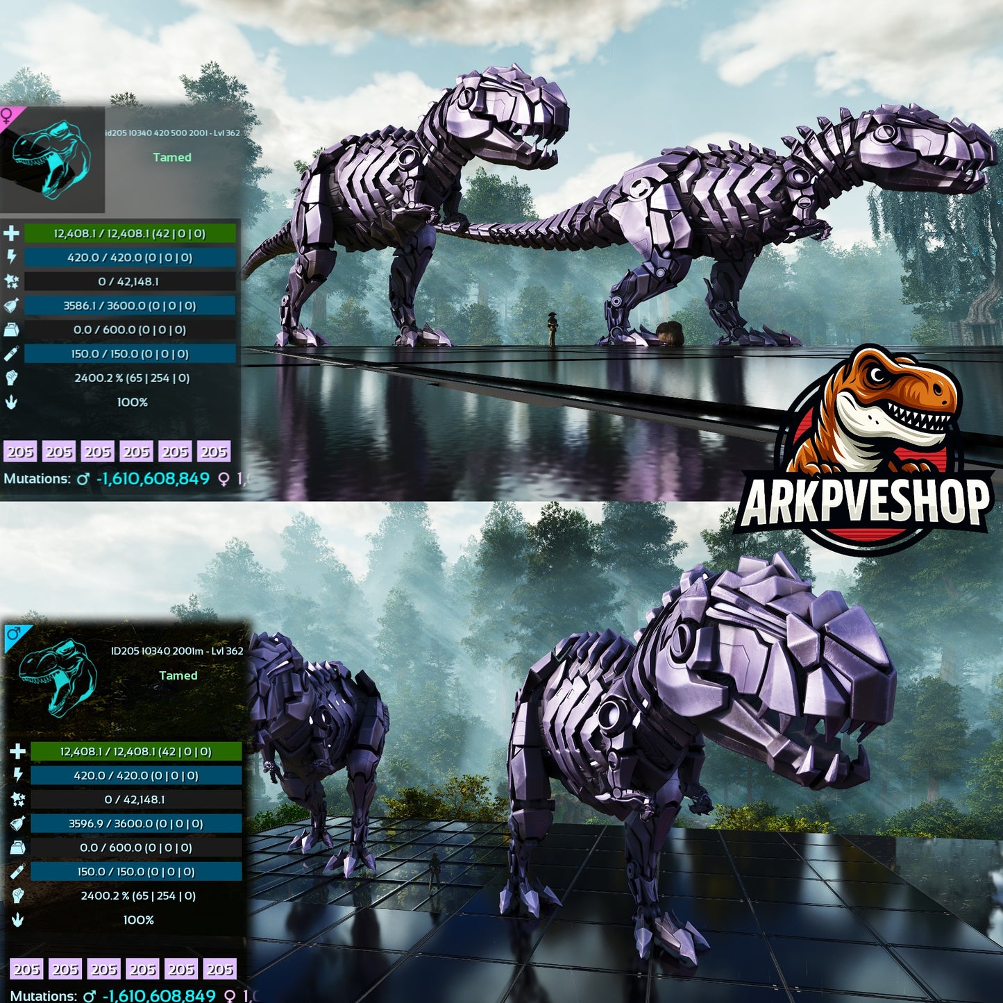Tek Rex 2400% melee Imprinted Top Boss Stats