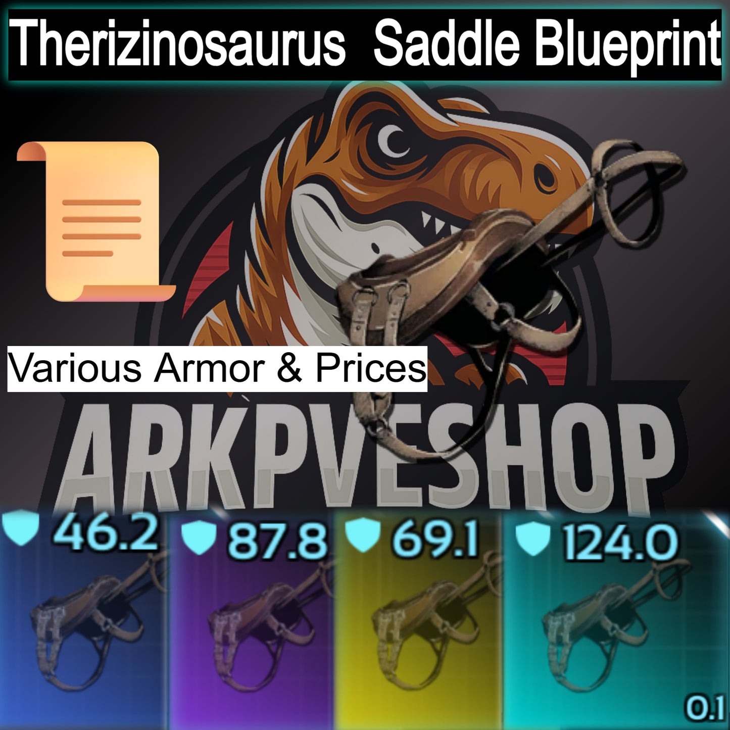 Therizinosaurus Saddle Blueprint