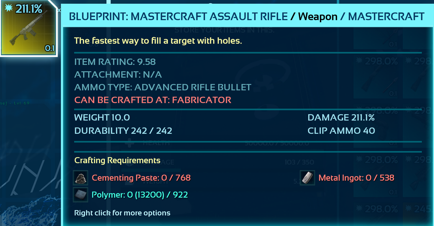 Blueprint: Assalut Rifle