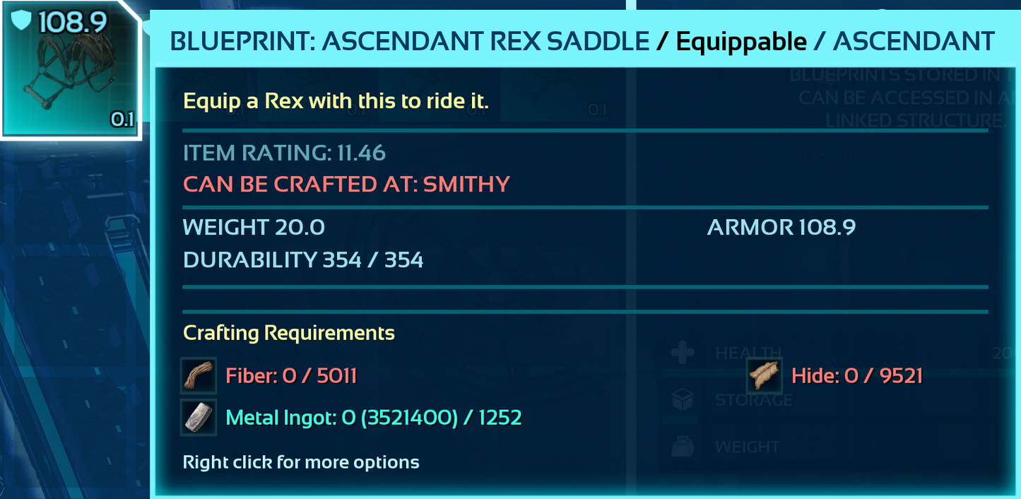 Rex Saddle Blueprint