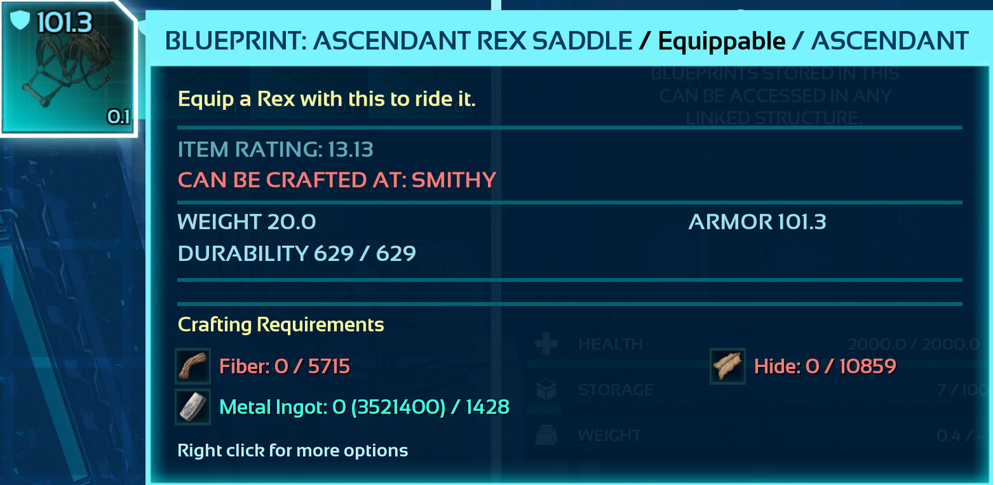 Rex Saddle Blueprint