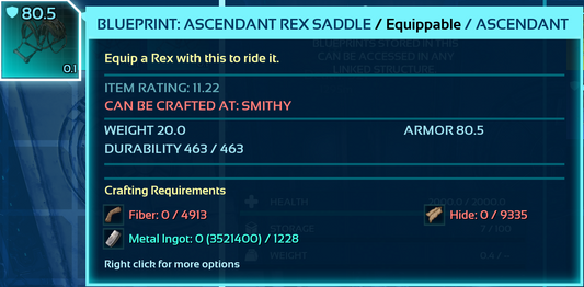 Rex Saddle Blueprint
