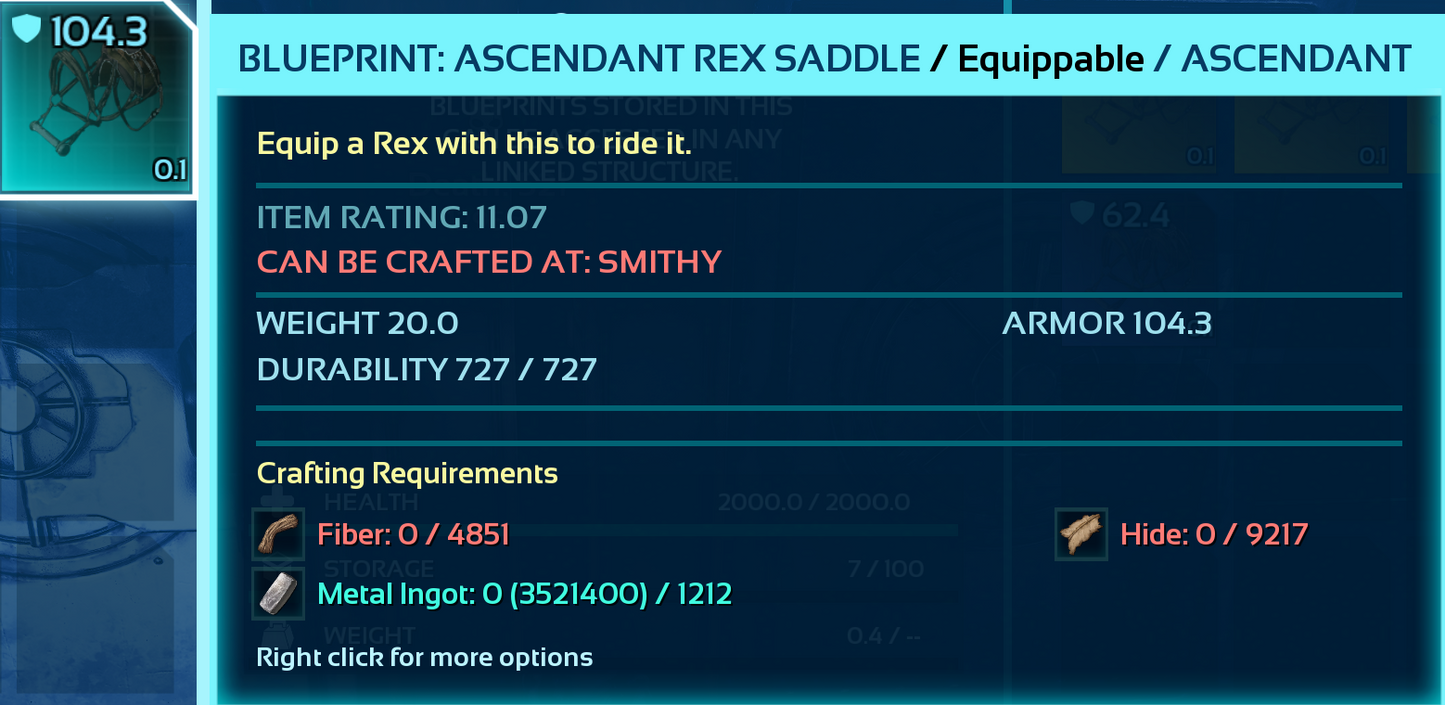 Rex Saddle Blueprint