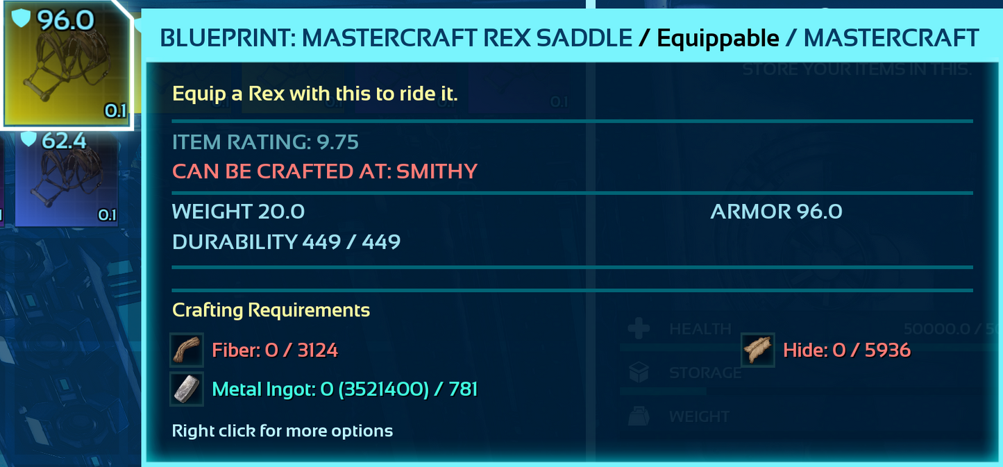 Rex Saddle Blueprint