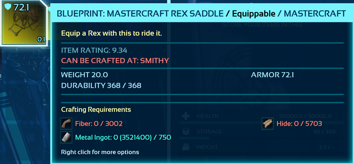 Rex Saddle Blueprint
