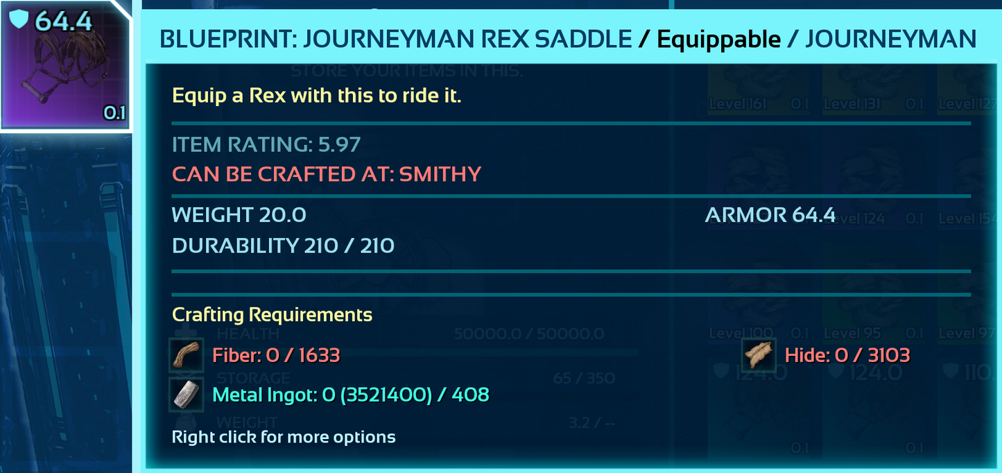 Rex Saddle Blueprint