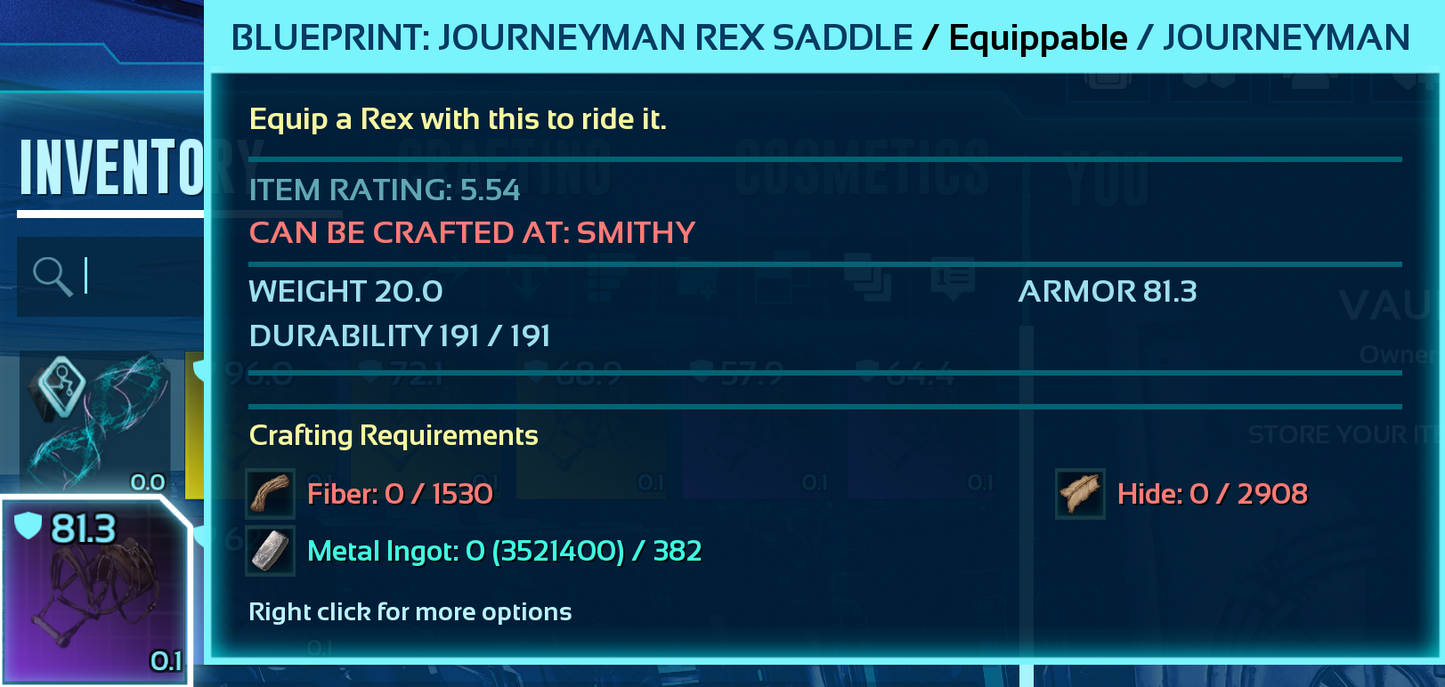 Rex Saddle Blueprint