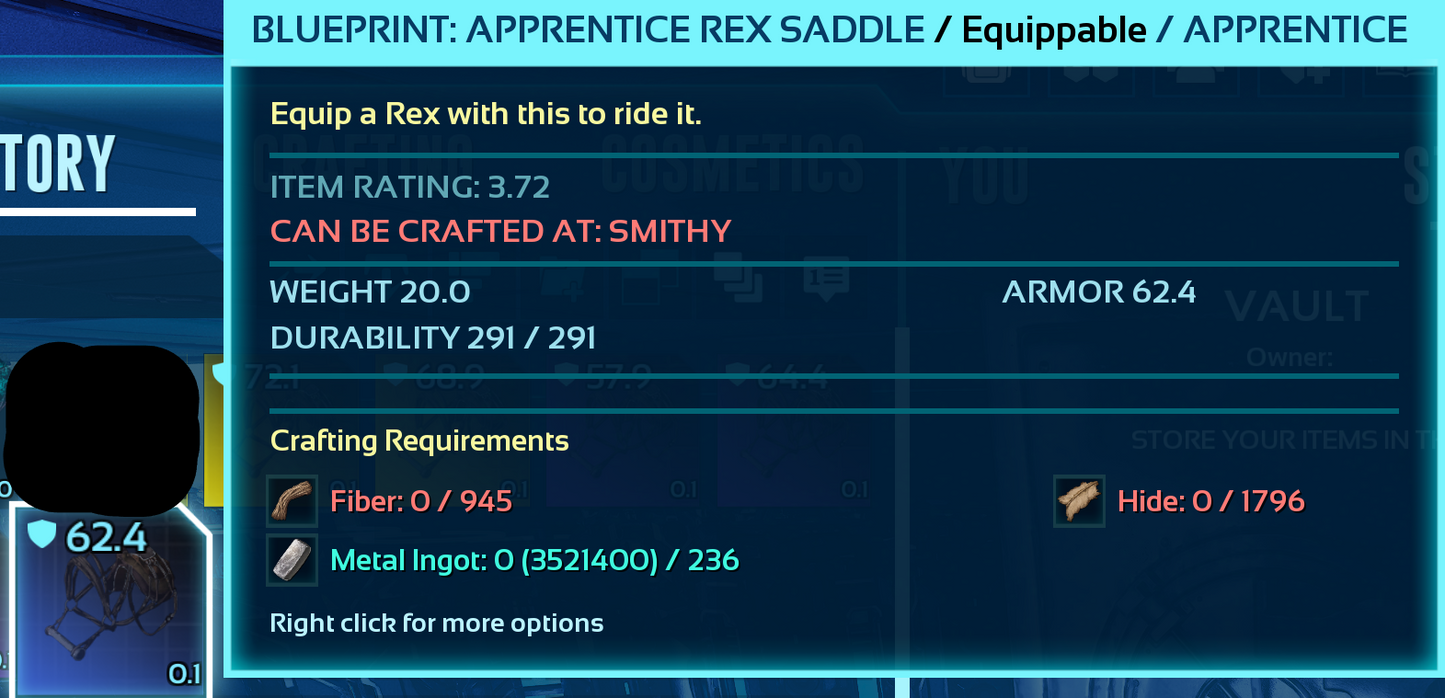 Rex Saddle Blueprint