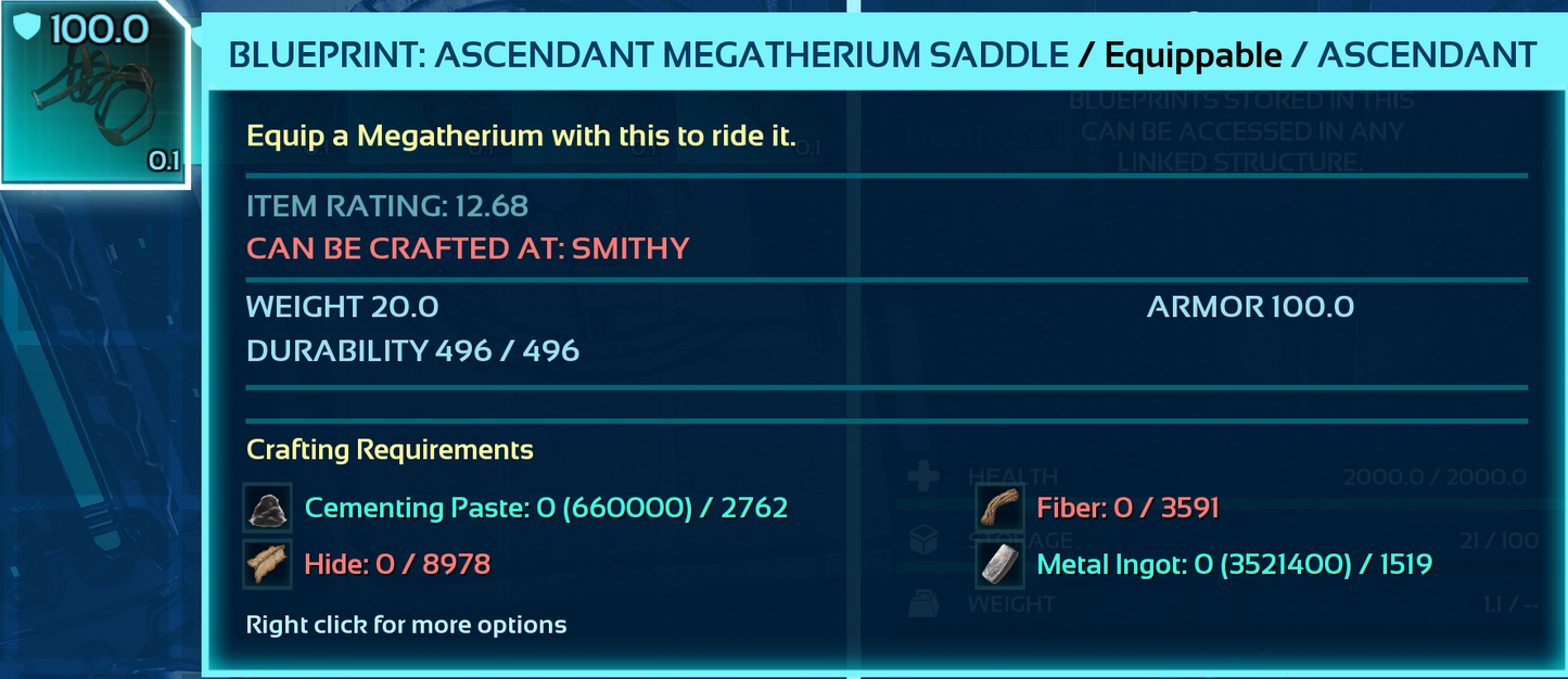 Megatherium Saddle Blueprint
