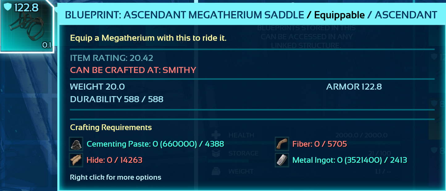 Megatherium Saddle Blueprint