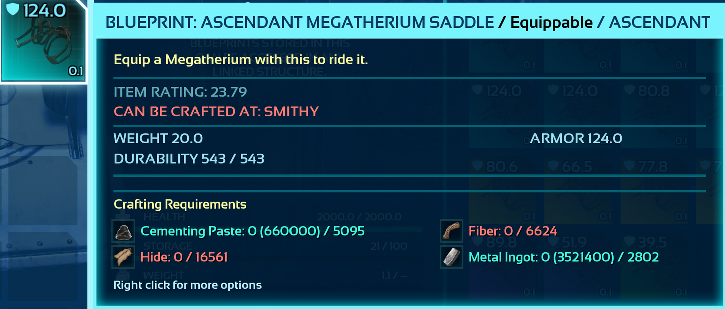 Megatherium Saddle Blueprint