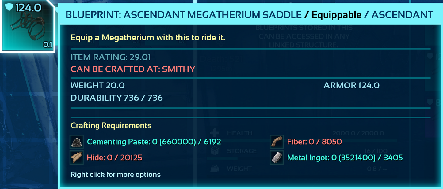 Megatherium Saddle Blueprint