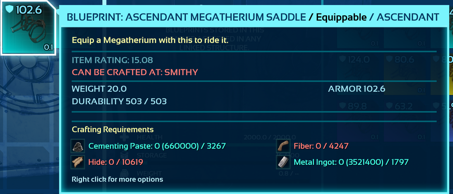 Megatherium Saddle Blueprint