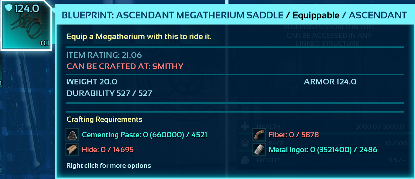 Megatherium Saddle Blueprint