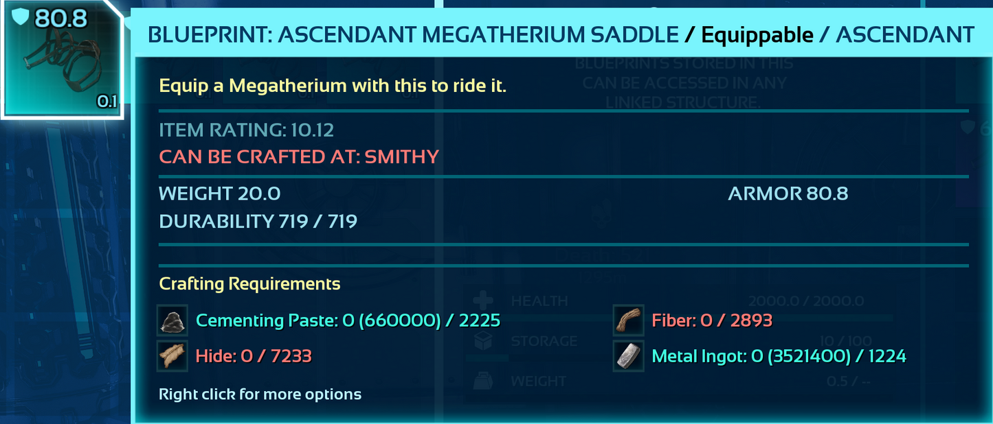 Megatherium Saddle Blueprint
