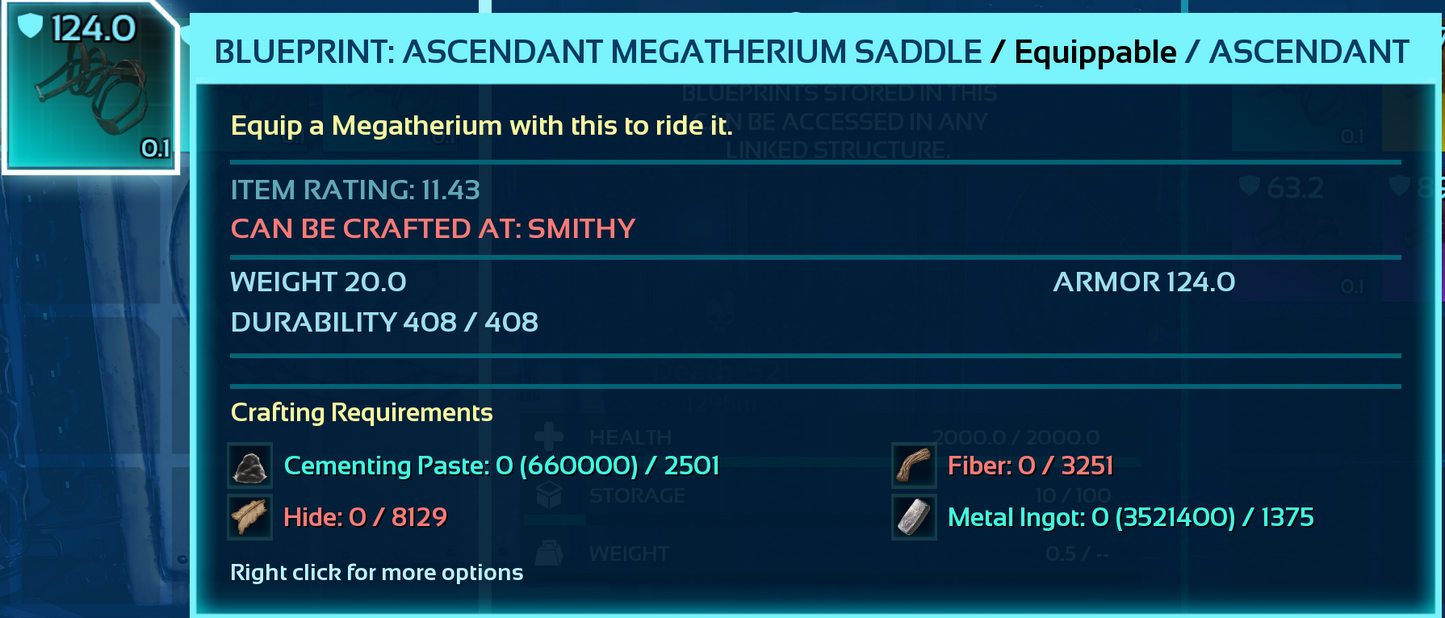 Megatherium Saddle Blueprint