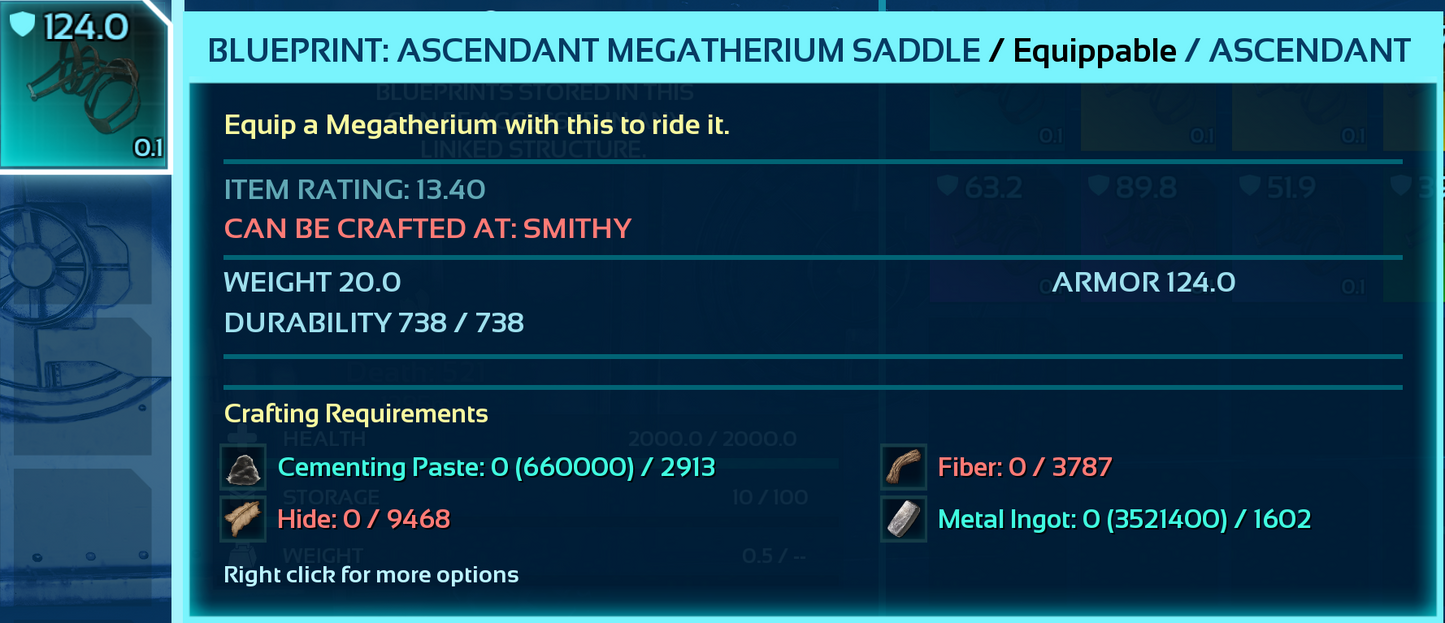 Megatherium Saddle Blueprint