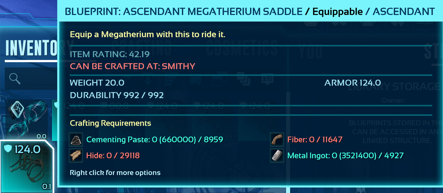 Megatherium Saddle Blueprint