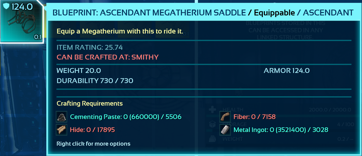 Megatherium Saddle Blueprint
