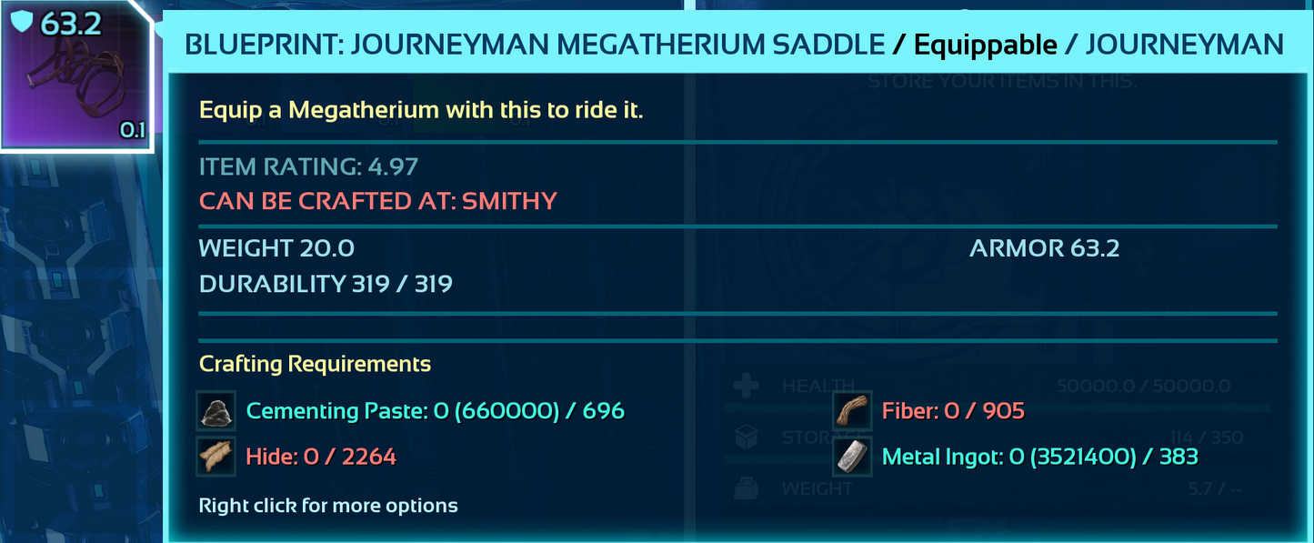 Megatherium Saddle Blueprint