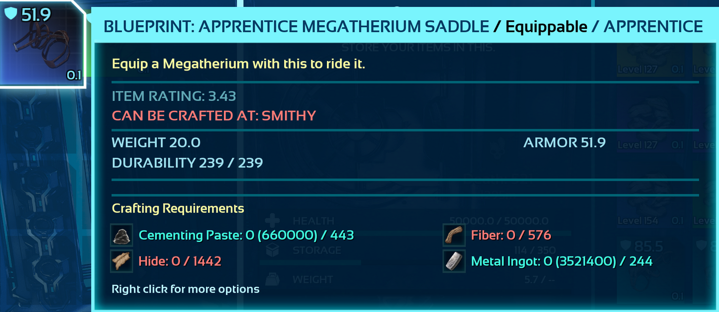 Megatherium Saddle Blueprint