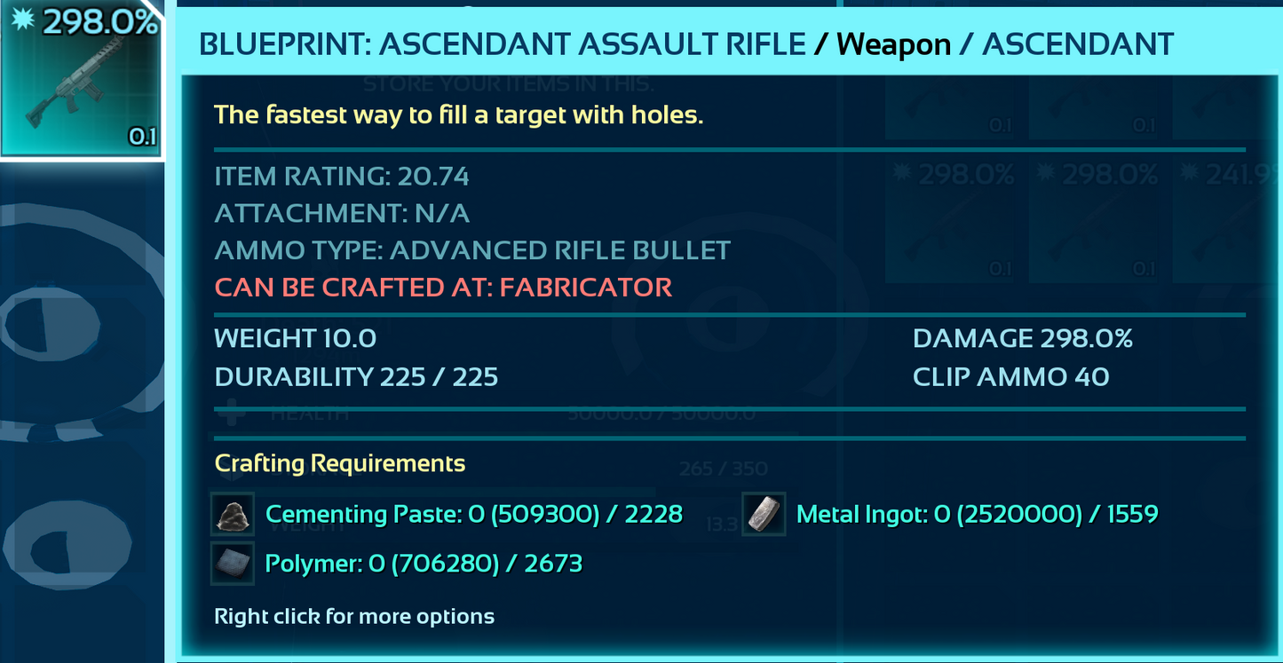 Blueprint: Assalut Rifle
