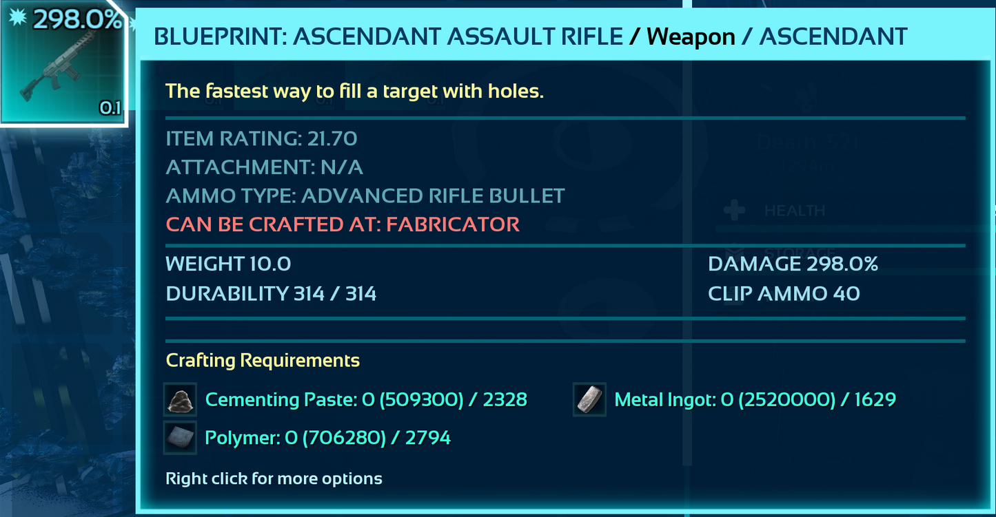 Blueprint: Assalut Rifle