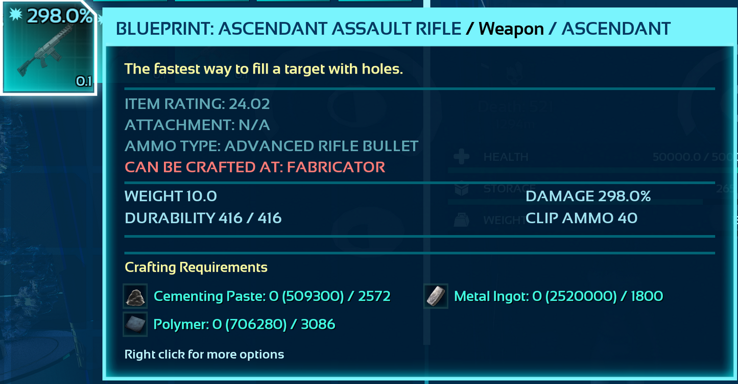 Blueprint: Assalut Rifle