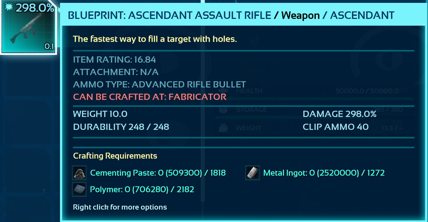 Blueprint: Assalut Rifle