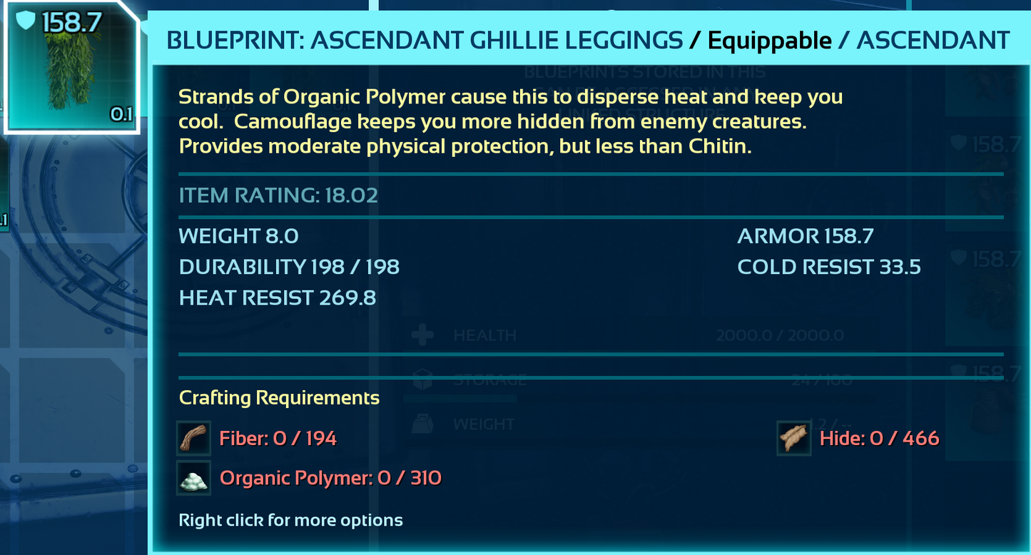 Ghillie Armor Blueprint Bp's