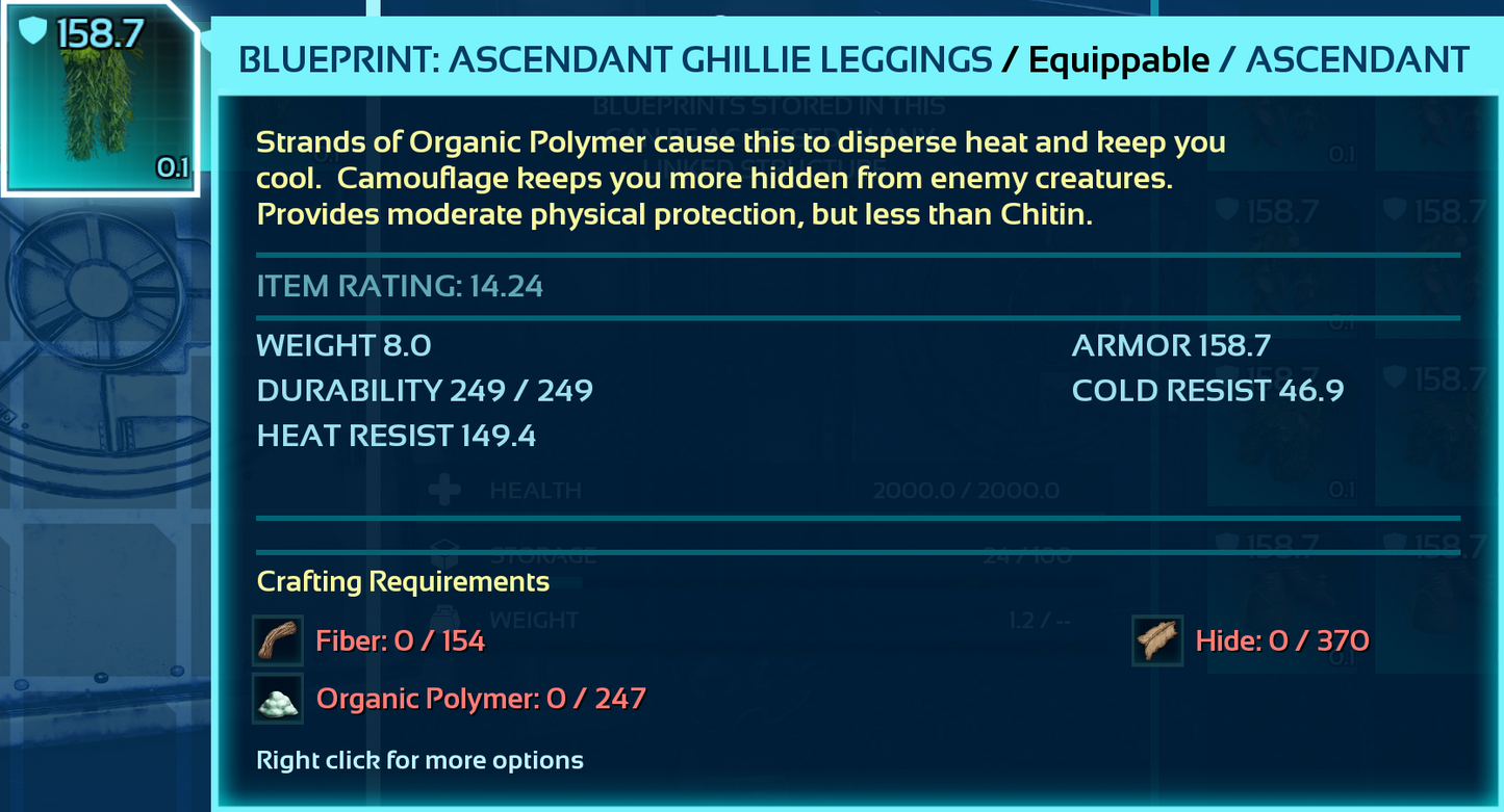 Ghillie Armor Blueprint Bp's