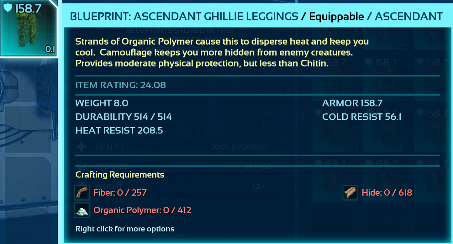 Ghillie Armor Blueprint Bp's