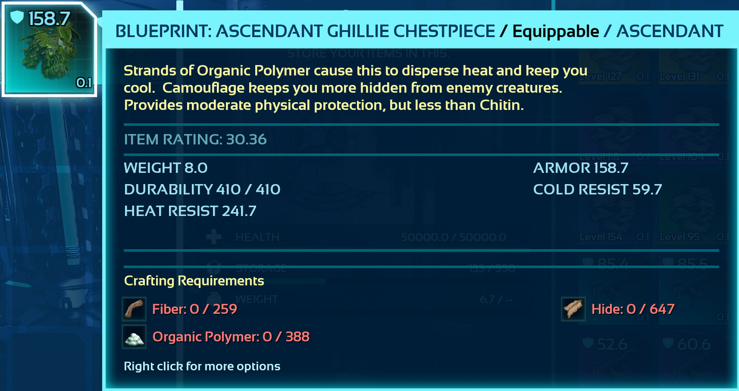 Ghillie Armor Blueprint Bp's