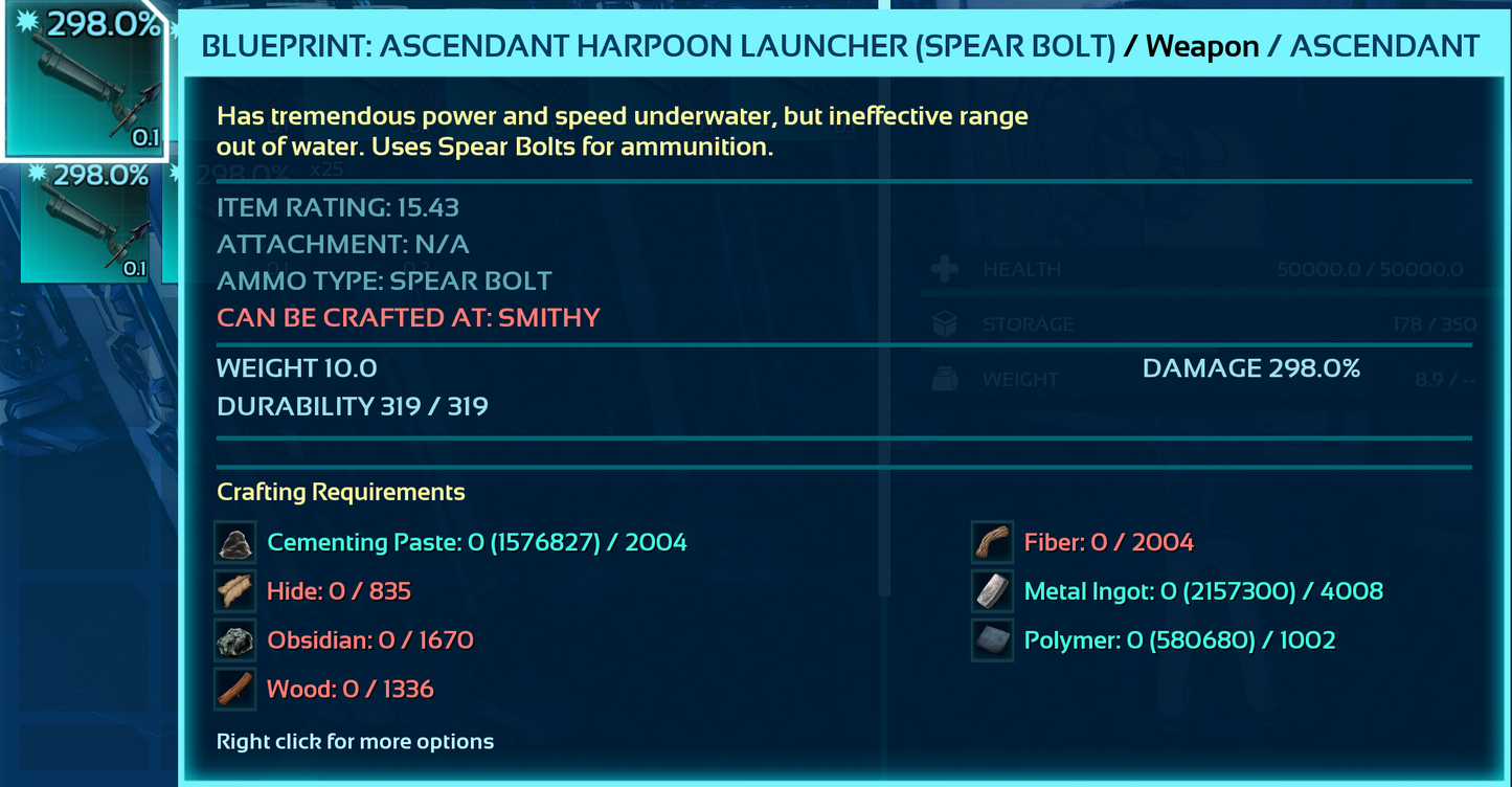 Blueprint: Harpoon Launcher