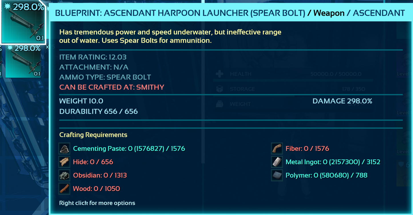 Blueprint: Harpoon Launcher