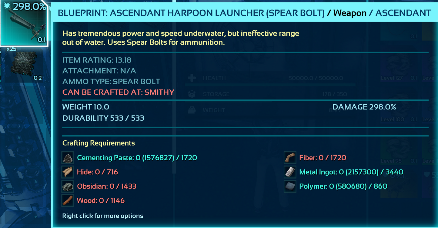 Blueprint: Harpoon Launcher