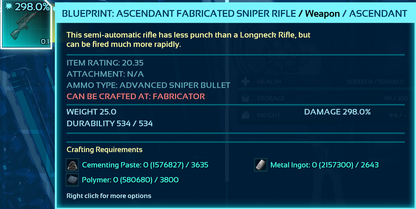 Blueprint: Sniper Rifle